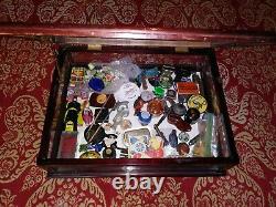 Mercantile Showcase Old Wooden and Glass Countertop Display Case Rectangle