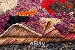 Moroccan Boujad rug 100% Wool Handmade Old vintage Berber carpet (5Ft x 8,7 FT)
