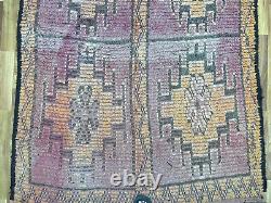 Moroccan antique CARPET vintage area rug hand-made old rug art rug 8 x 5 ft