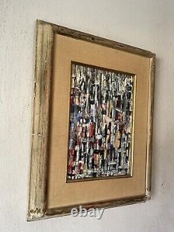 Morris Moi Solotaroff Antique Modern Abstract Oil Painting Old Vintage Cubist 60