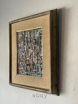 Morris Moi Solotaroff Antique Modern Abstract Oil Painting Old Vintage Cubist 60