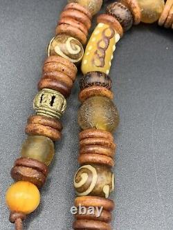 Near Eastern Bactrian Antique Vintage Gems Jewelry Old Beads Necklace 28