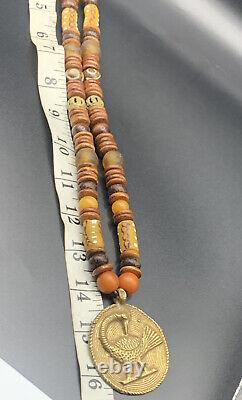 Near Eastern Bactrian Antique Vintage Gems Jewelry Old Beads Necklace 28