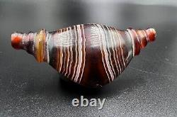 Near Eastern Bactrian Vintage Antique Gems Jewelry Banded Agate Old Bead 500 BC