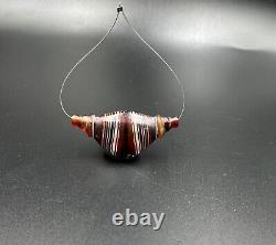 Near Eastern Bactrian Vintage Antique Gems Jewelry Banded Agate Old Bead 500 BC
