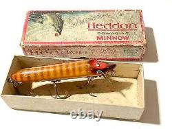 Nice Original Vintage Heddon Vamp With Glass Eyes in old Heddon Unmarked Box NR