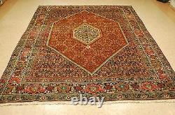 OLD, ANTIQUE FINE ROOM SIZE P-BIJAR ORIENTAL RUG 7'x10'1 HIGH KPSI VILLAGE WOVEN