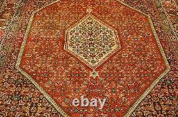 OLD, ANTIQUE FINE ROOM SIZE P-BIJAR ORIENTAL RUG 7'x10'1 HIGH KPSI VILLAGE WOVEN