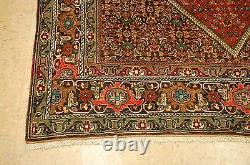 OLD, ANTIQUE FINE ROOM SIZE P-BIJAR ORIENTAL RUG 7'x10'1 HIGH KPSI VILLAGE WOVEN