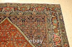 OLD, ANTIQUE FINE ROOM SIZE P-BIJAR ORIENTAL RUG 7'x10'1 HIGH KPSI VILLAGE WOVEN