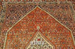 OLD, ANTIQUE FINE ROOM SIZE P-BIJAR ORIENTAL RUG 7'x10'1 HIGH KPSI VILLAGE WOVEN