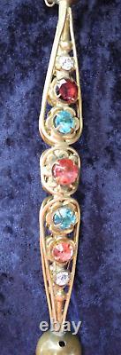 OLD ANTIQUE VINTAGE DECORATION CROWN SCEPTER RHINE STONE Santos Virgo Mary