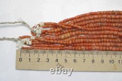 OLD Antique vintage clear pink coral beads necklace saturated color 94.7 grams