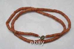 OLD Antique vintage pink coral beads necklace saturated color 24,4 grams