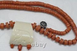 OLD Antique vintage pink coral beads necklace saturated color 32 grams 1,13oz