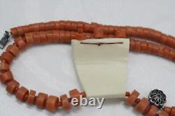 OLD Antique vintage pink coral beads necklace saturated color 32 grams 1,13oz