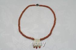 OLD Antique vintage pink coral beads necklace saturated color 32 grams 1,13oz