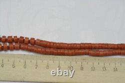 OLD Antique vintage pink coral beads necklace saturated color 32 grams 1,13oz