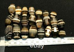 OLD BEADS Antique Vintage Banded Agate Jewelry Necklace String Strand