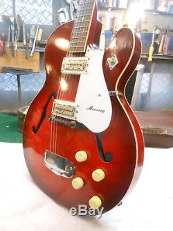 OLD VINTAGE 1960's Harmony Rocket H-54 Red Sunburst with CASE ELECTRIC GUITAR