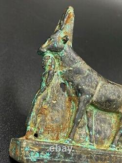 Old Ancient Antique Egyptian Bronze Hesat Cow Figure Statue