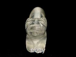 Old Ancient Antique Pyu Culture Hand Carved Crystal Tiger Figure Amulet Bead