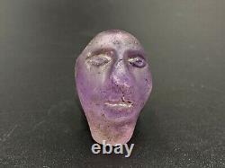 Old Antique Amethyst Man Figure Amulet Bead Pendant From Ancient Romans Egypt