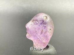 Old Antique Amethyst Man Figure Amulet Bead Pendant From Ancient Romans Egypt