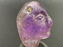 Old Antique Amethyst Man Figure Amulet Bead Pendant From Ancient Romans Egypt