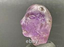 Old Antique Amethyst Man Figure Amulet Bead Pendant From Ancient Romans Egypt