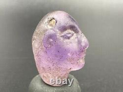 Old Antique Amethyst Man Figure Amulet Bead Pendant From Ancient Romans Egypt