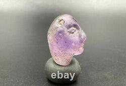 Old Antique Amethyst Man Figure Amulet Bead Pendant From Ancient Romans Egypt