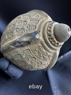 Old Antique Ancient Soft Stone Shell Sea Pattern Design Unique Jar Vessel