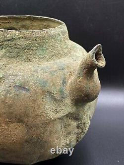 Old Antique Bronze Kettle Pot Jar From Ancient Historic Civilizations Cultures