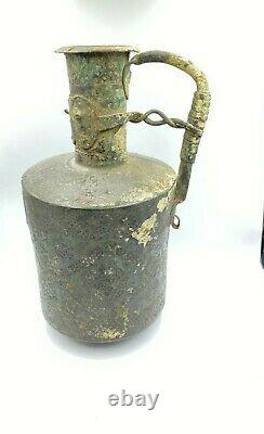 Old Antique Copper Bronze Water Kettle From Ancient Mamluk Dynasty