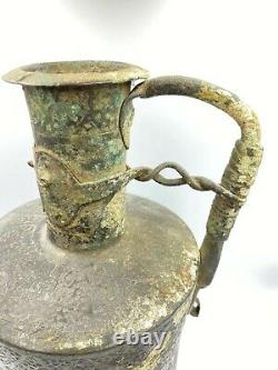 Old Antique Copper Bronze Water Kettle From Ancient Mamluk Dynasty