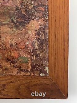 Old Antique Cowboy Western Horse Rider Oil Painting Vintage Abstract Signed 1930