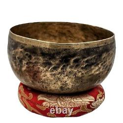 Old Antique Hand Beaten Yoga Bronze Singing Bowl Tibetan Vintage Sound Healing