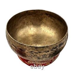 Old Antique Hand Beaten Yoga Bronze Singing Bowl Tibetan Vintage Sound Healing