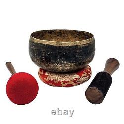 Old Antique Handmade Beaten Hammered Singing Bowl Tibetan Vintage Sound Healing