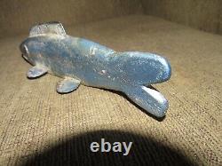 Old Antique Ice Fishing Spearing Folk Art Carved Wood Painted Fish Decoy Lure