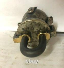 Old Antique Solid Brass Rare Pot Shaped Padlock With Key