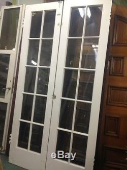 Old Antique Vintage 10 Light Wood French Doors