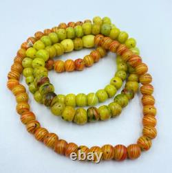 Old Antique Vintage Chines Glass Beads Necklace Mala From 18 Century