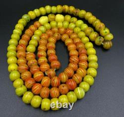 Old Antique Vintage Chines Glass Beads Necklace Mala From 18 Century