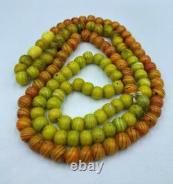 Old Antique Vintage Chines Glass Beads Necklace Mala From 18 Century