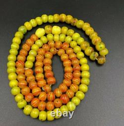 Old Antique Vintage Chines Glass Beads Necklace Mala From 18 Century