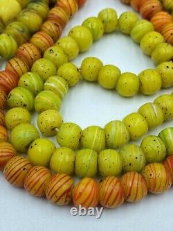 Old Antique Vintage Chines Glass Beads Necklace Mala From 18 Century