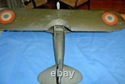 Old Antique Vintage Hand Made Folk Art Wooden Airplane 24 Wing Span
