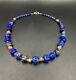 Old Antique Vintage Jewelry Beads Necklace Of Lapis Lazuli